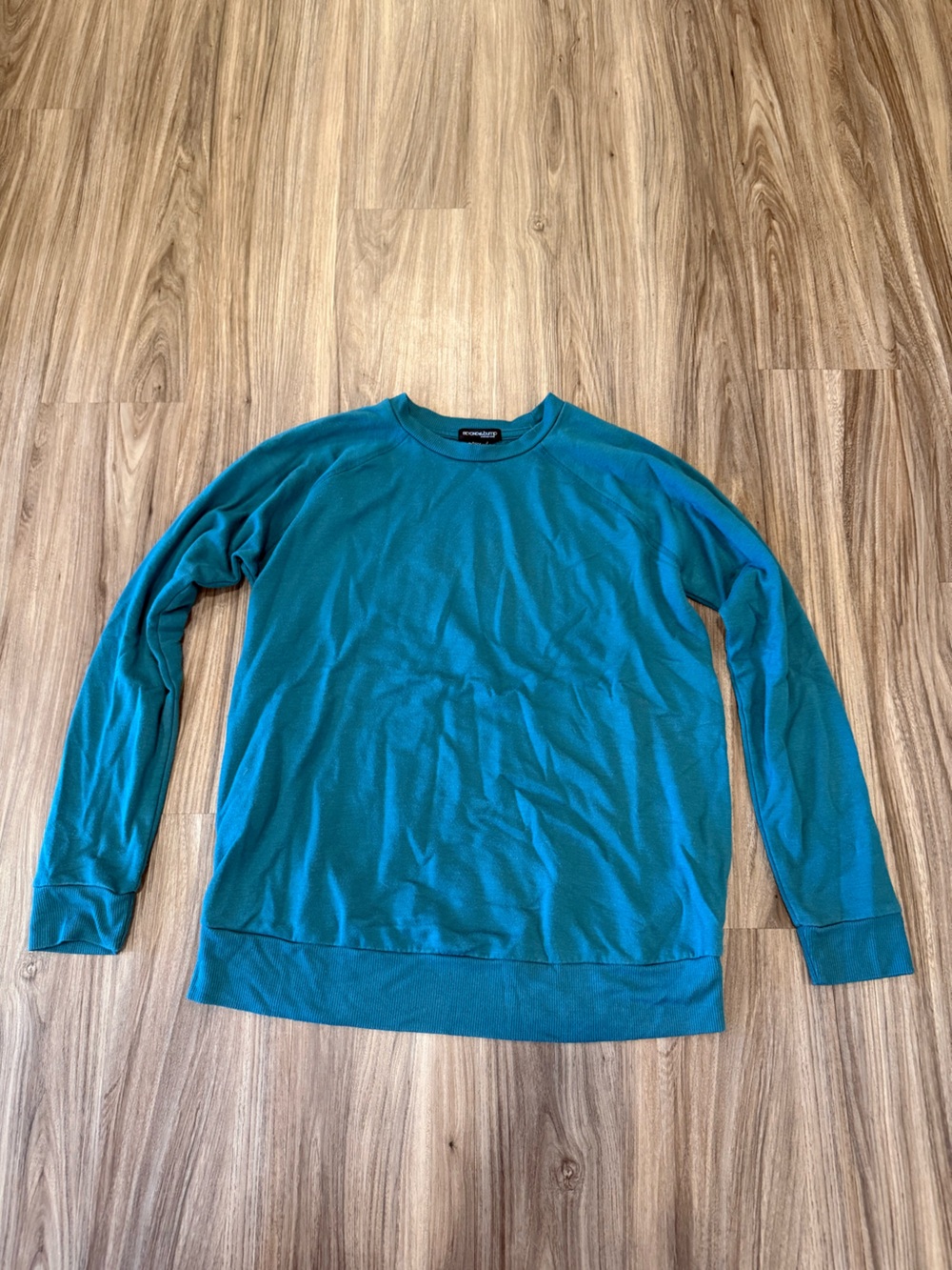 Beyond the Bump by Beyond Yoga Maternity Postpartum Teal Crewneck Sweater - XS